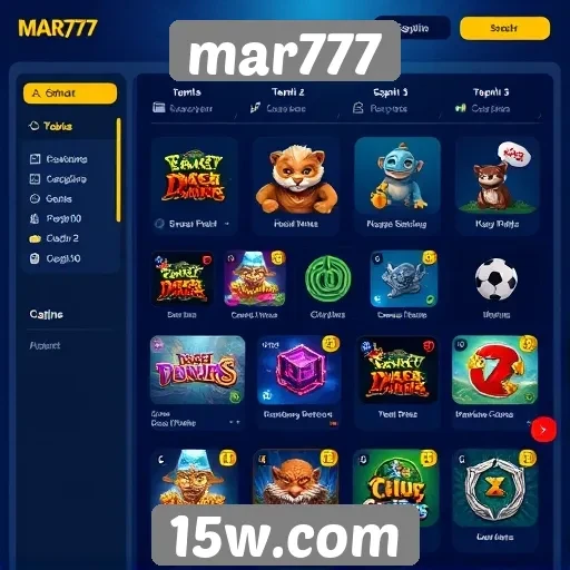 Interface do usuário do mar777 e sua navegação